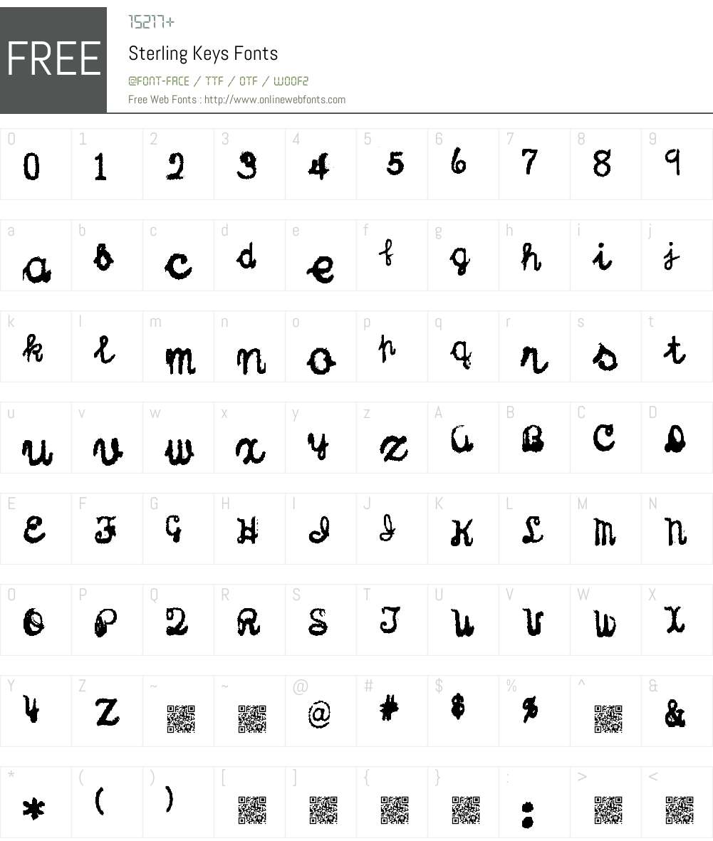 Sterling Keys Font Screenshots