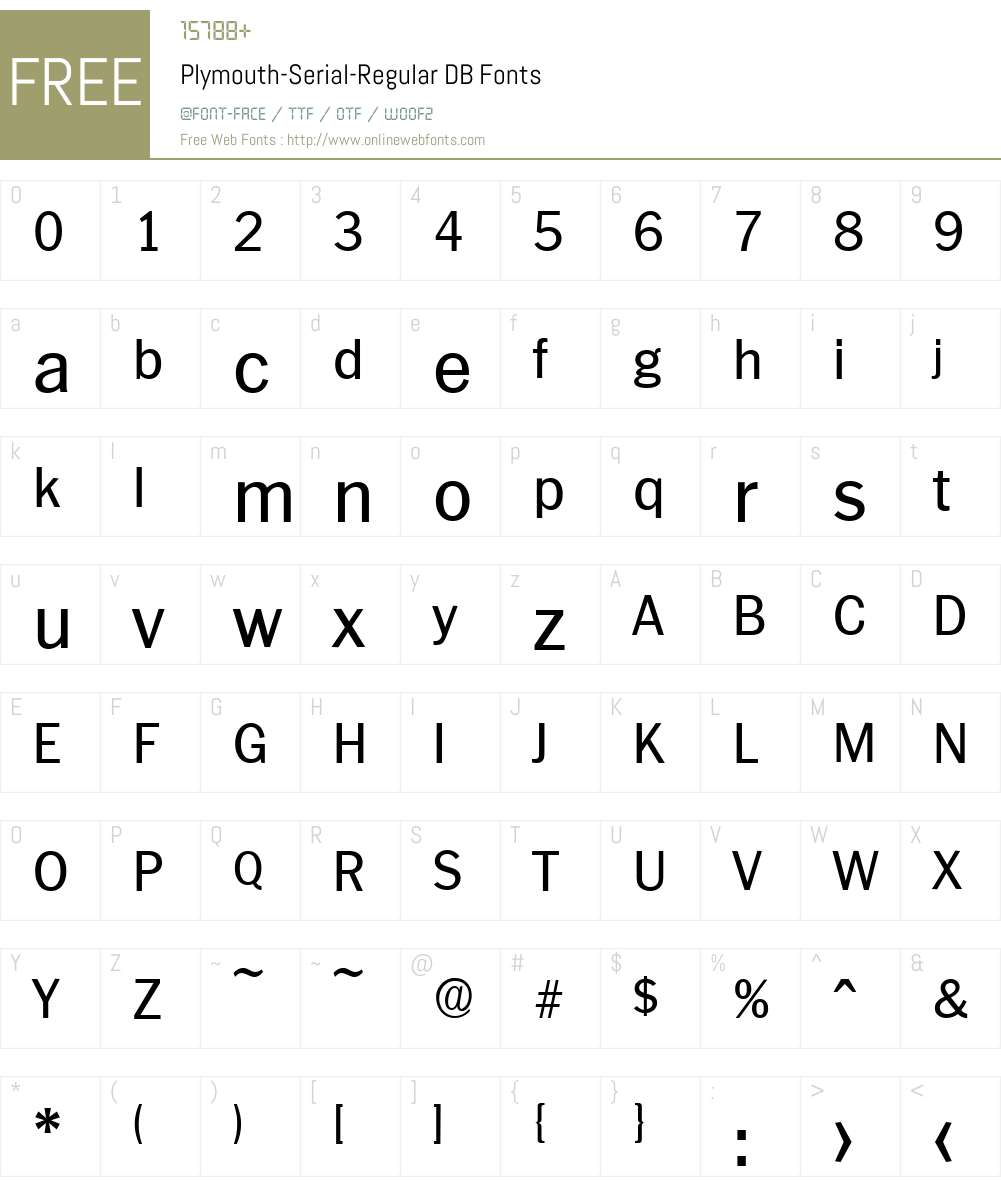 Plymouth-Serial DB Font Screenshots