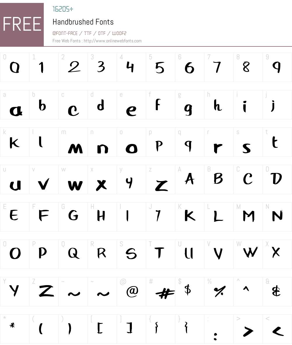 Handbrushed Font Screenshots