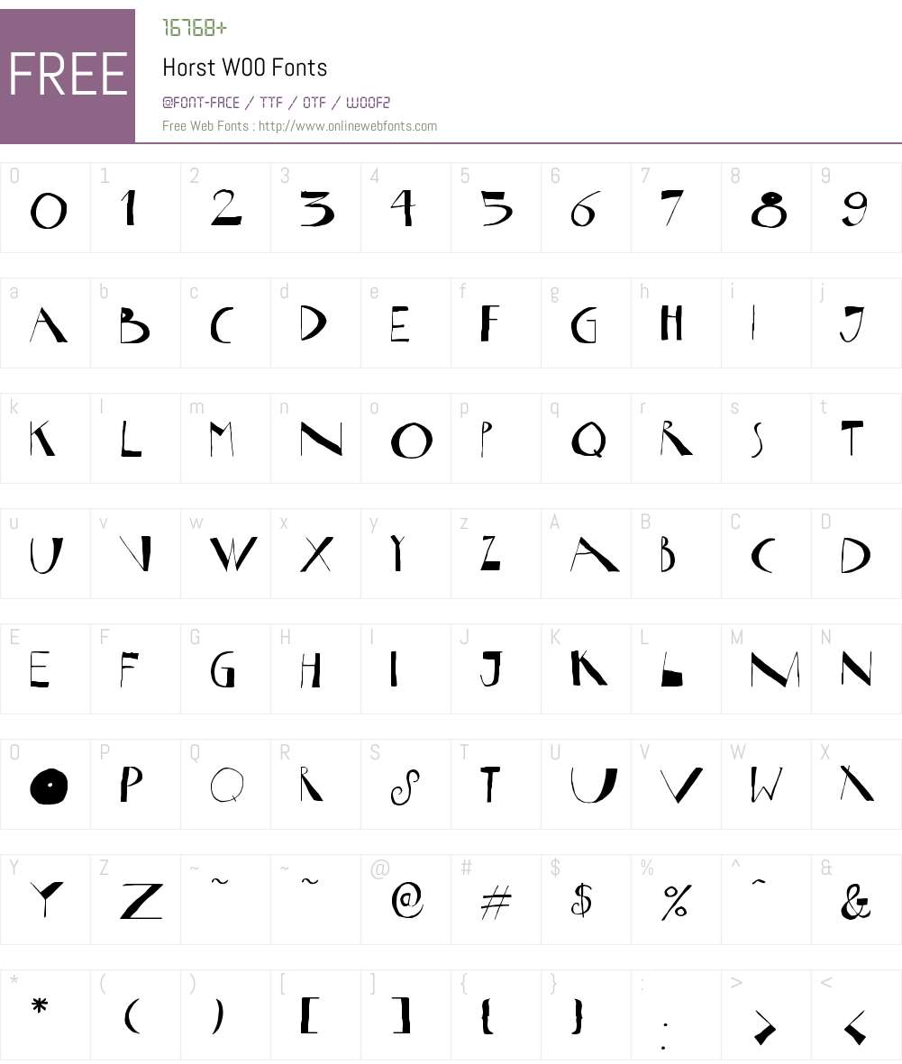 HorstW00 Font Screenshots