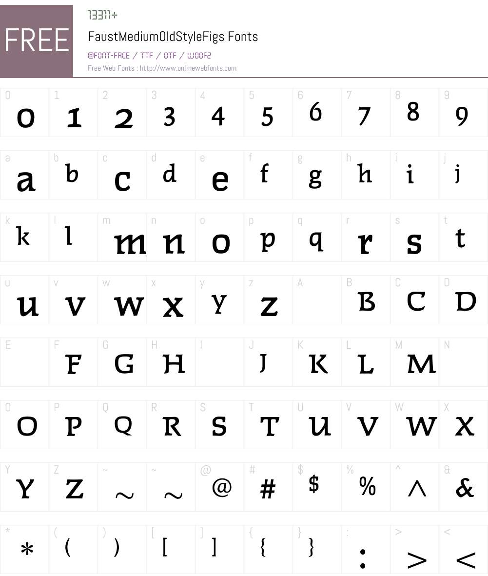 FaustMediumOldStyleFigs Font Screenshots