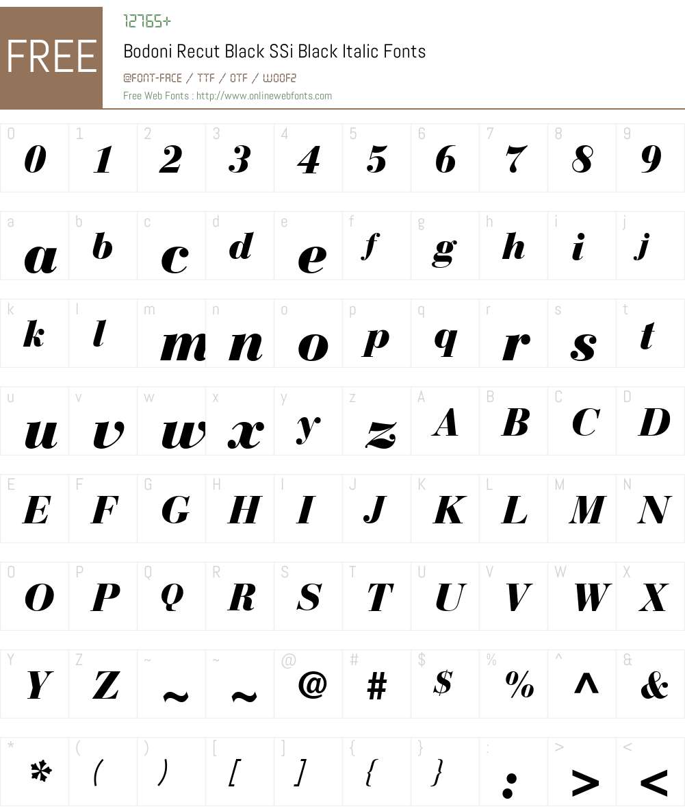 Bodoni Recut Black SSi Font Screenshots