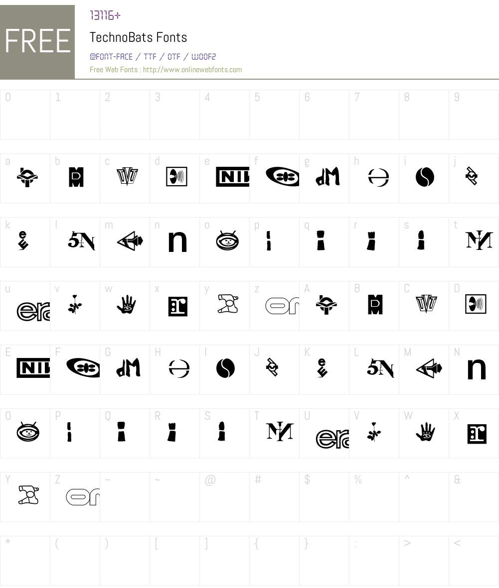 Ravebats Font Screenshots