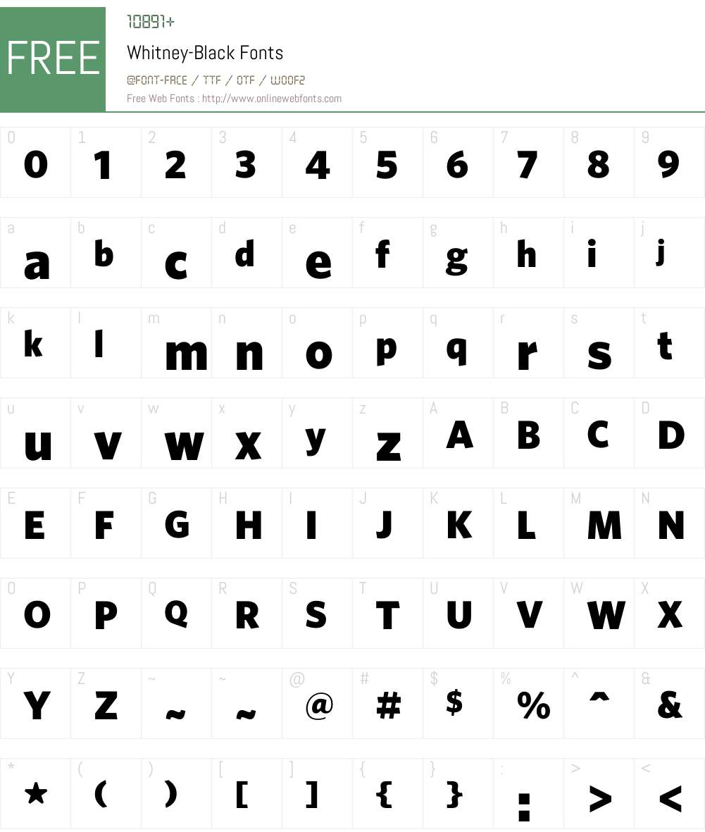Whitney Font Screenshots
