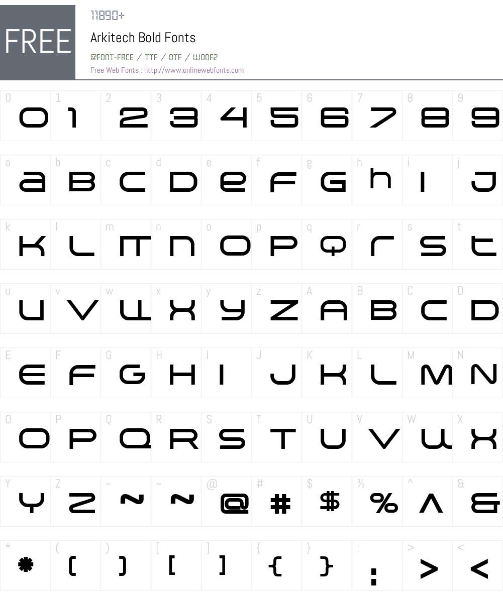 Arkitech Bold Font Screenshots