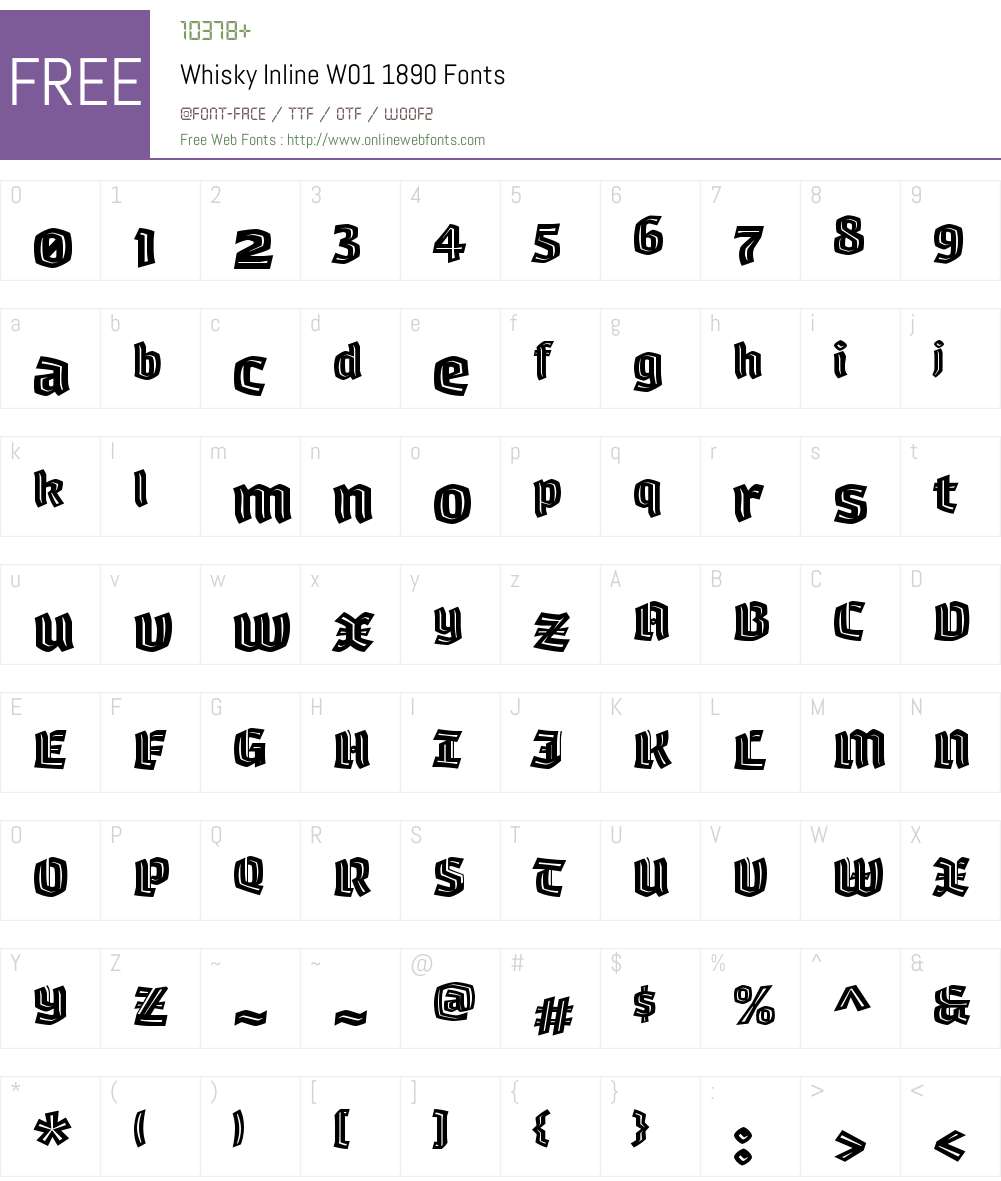 WhiskyInlineW01-1890 Font Screenshots
