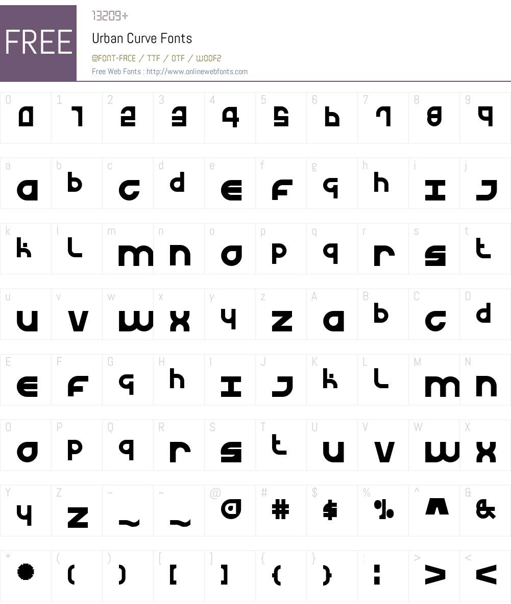 Urban Curve Font Screenshots