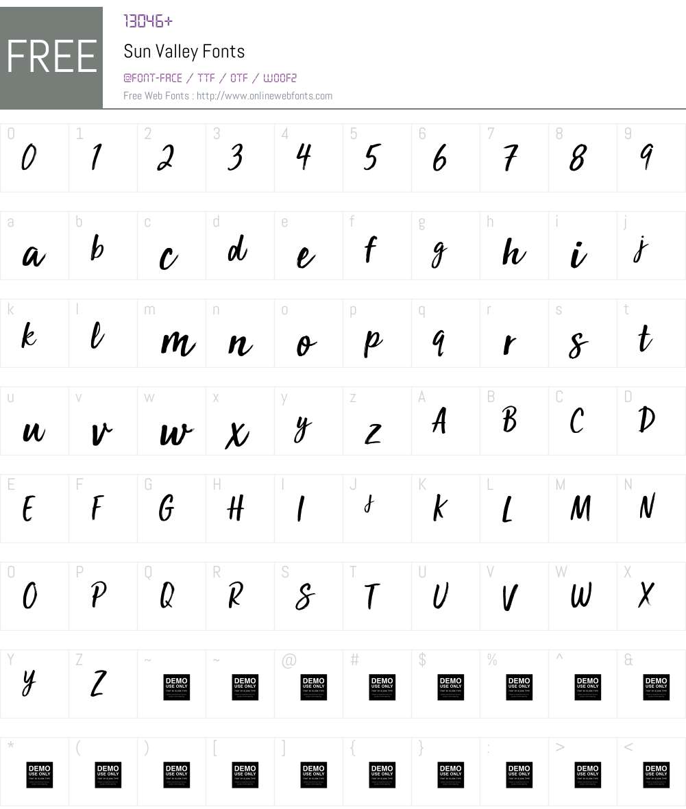 Sun Valley - Demo 1.000 Fonts Free Download - OnlineWebFonts.COM