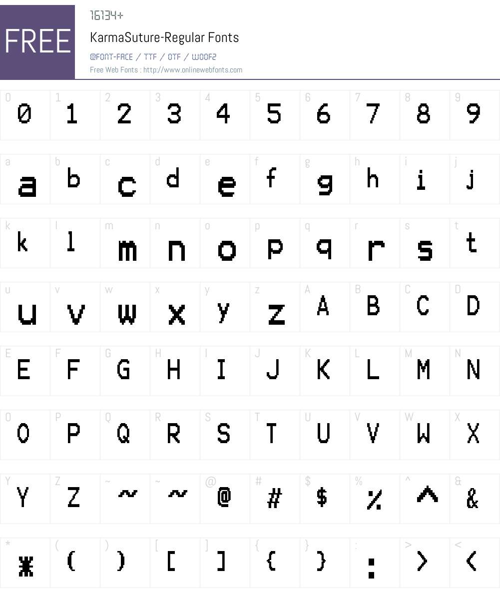 Karma Font Screenshots