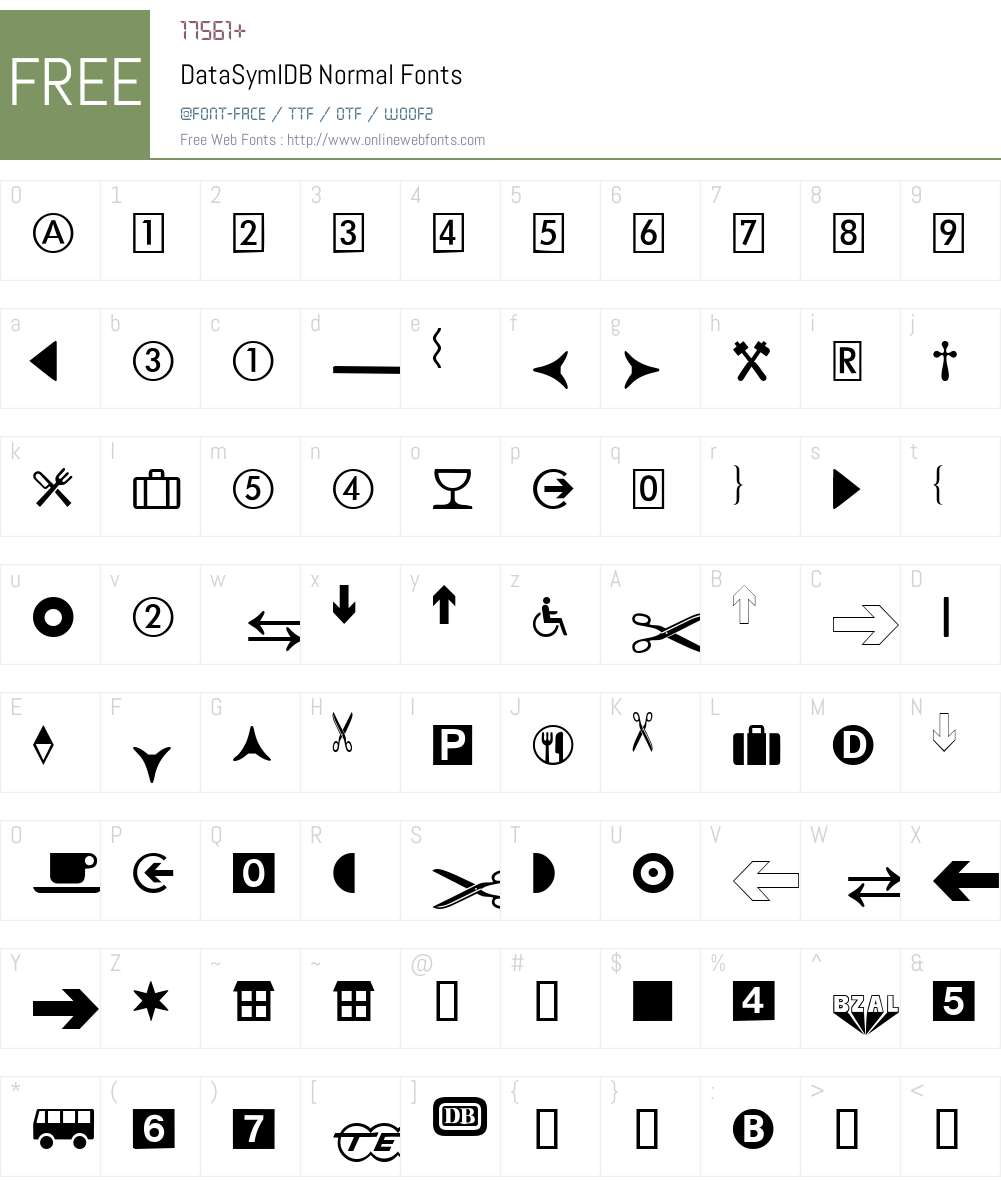 DataSymIDB Font Screenshots