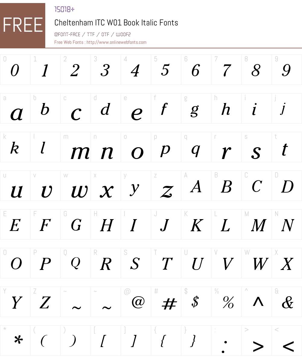 CheltenhamITCW01-BookItalic Font Screenshots