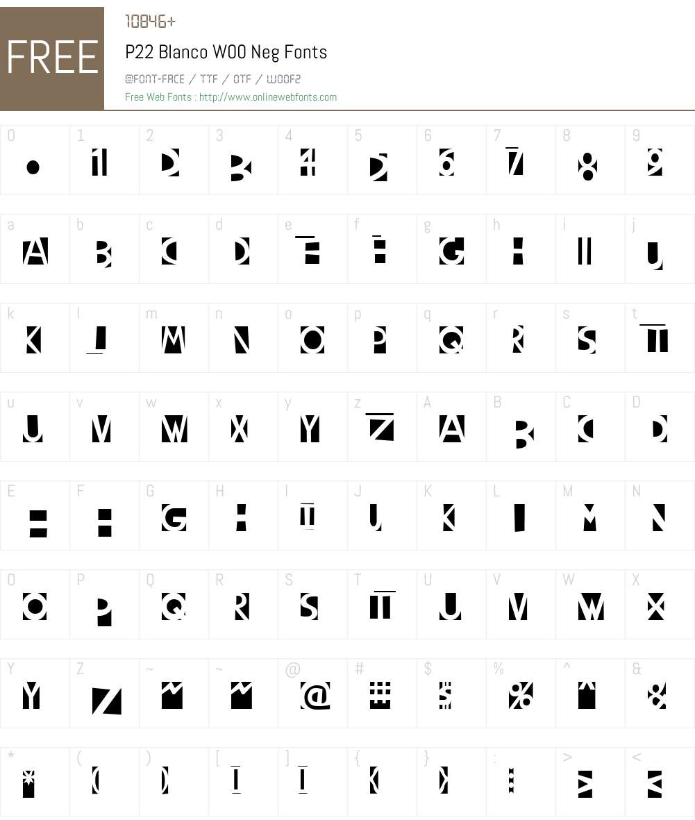 P22 Blanco Font Screenshots