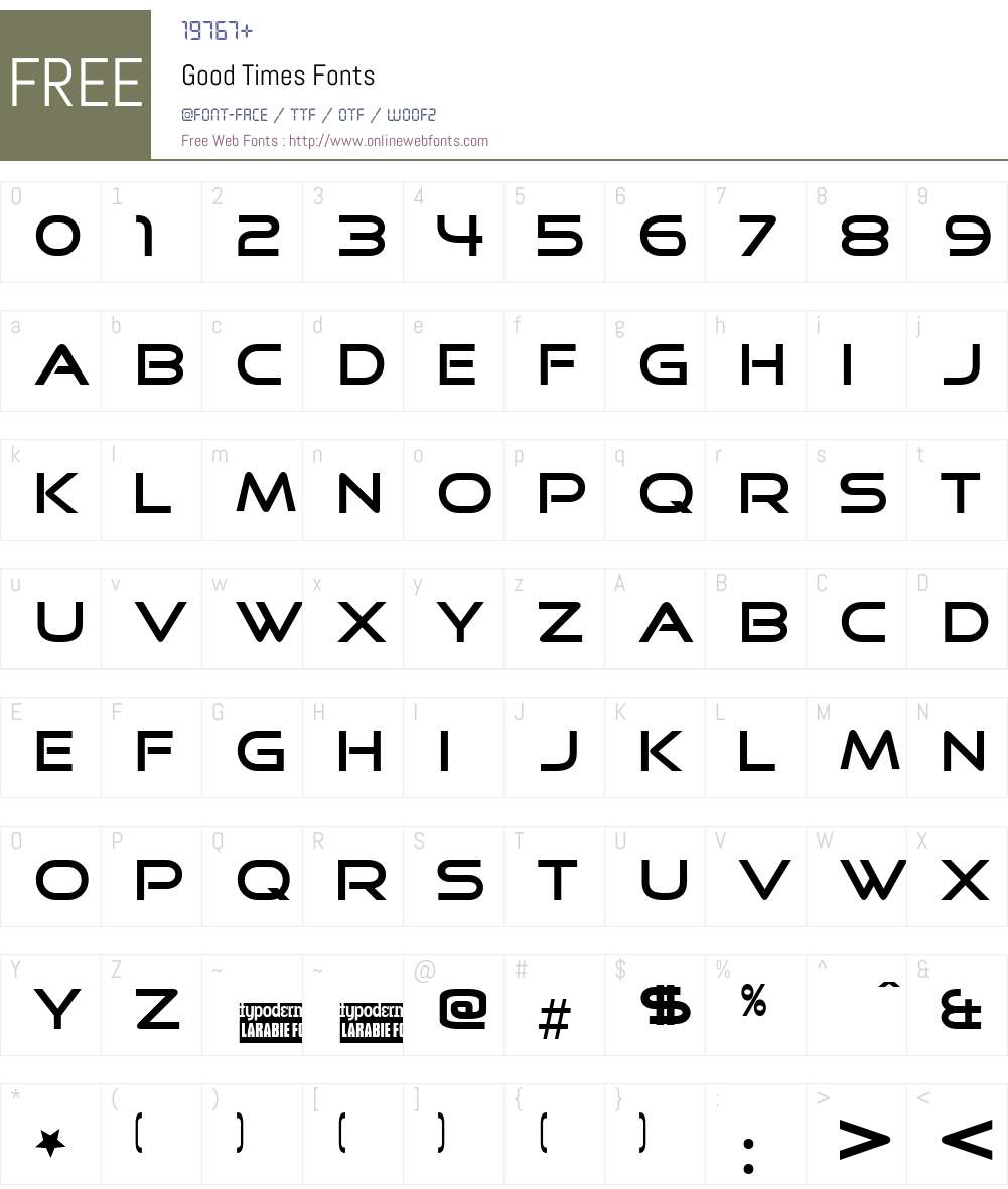 Good Times Font Screenshots
