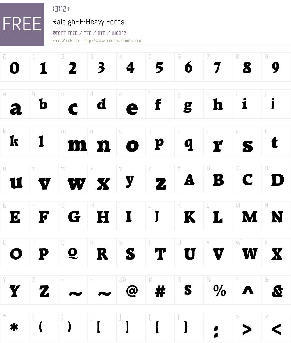 RaleighEF Font Screenshots
