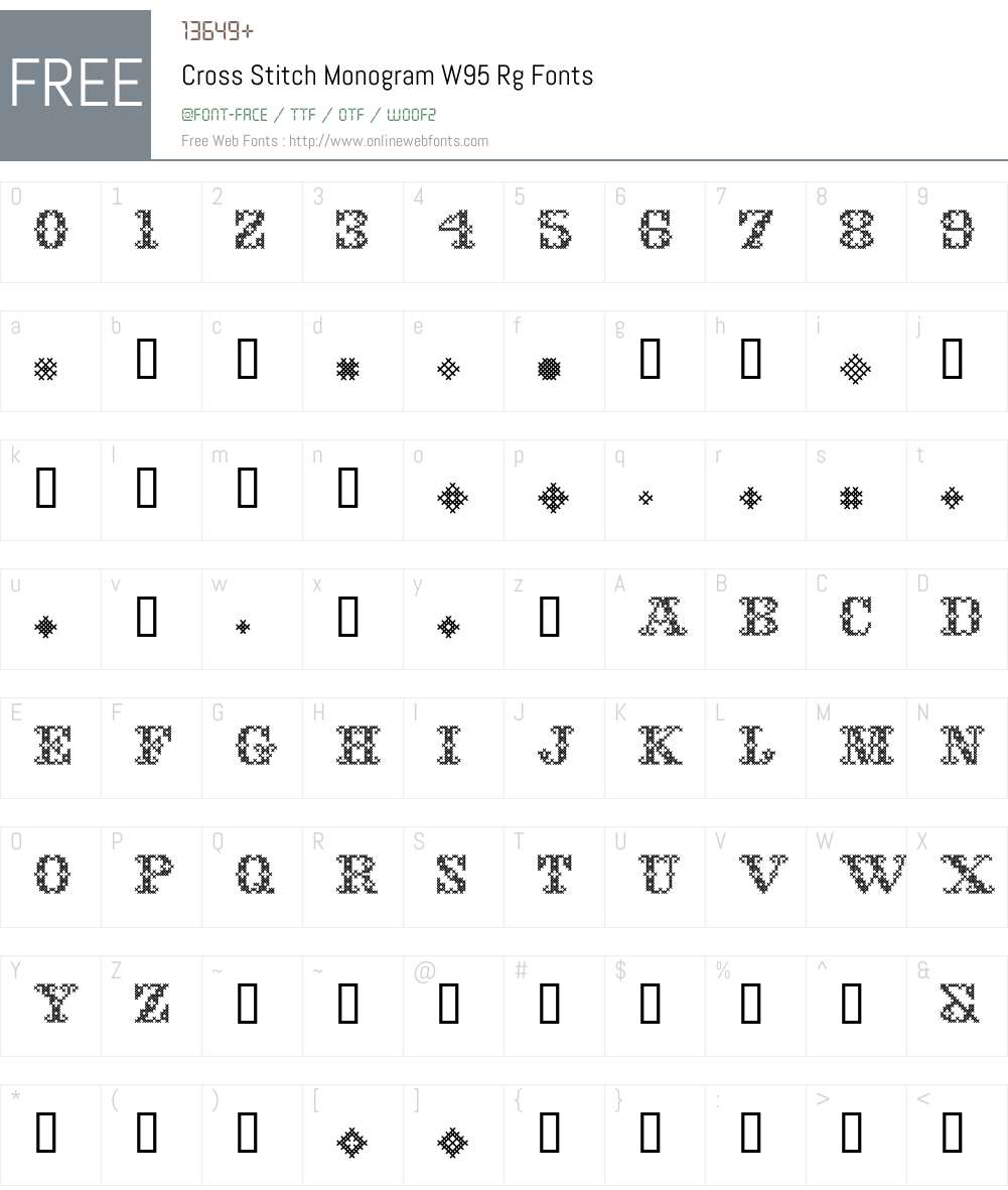 Cross Stitch Monogram Font Screenshots