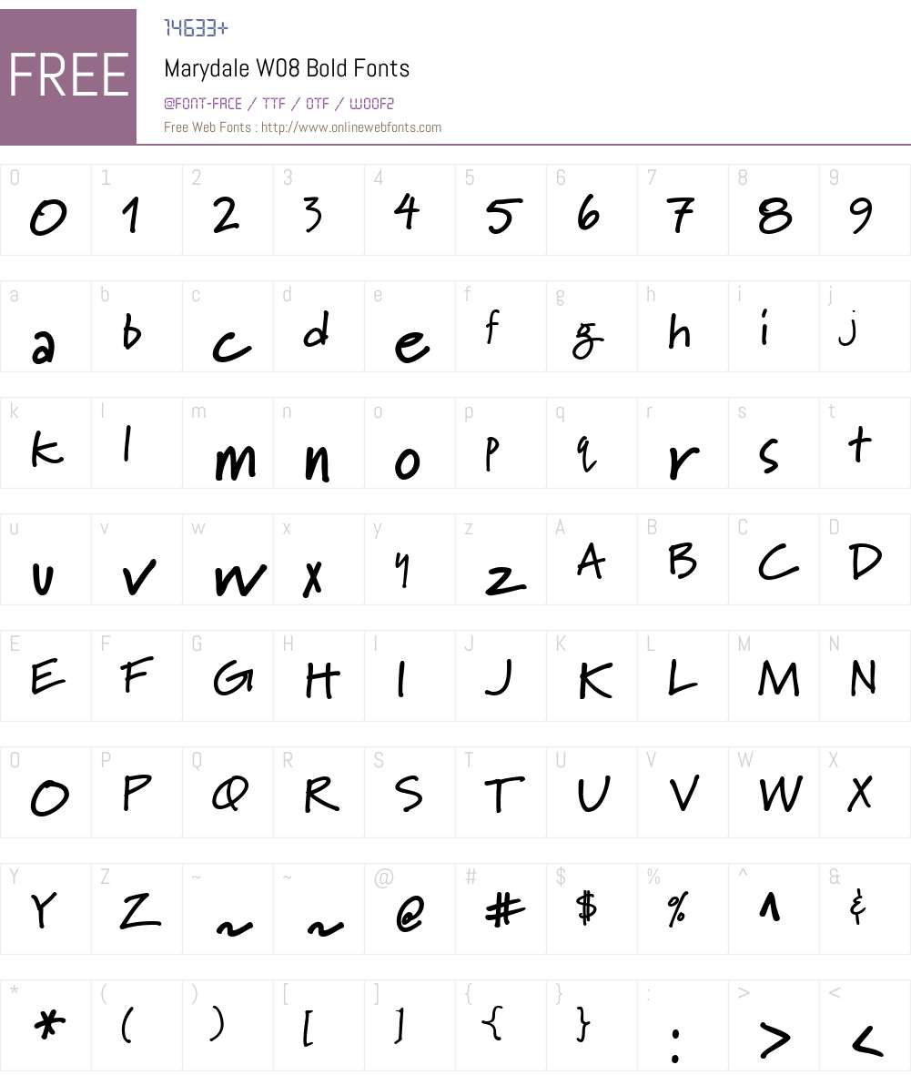 Marydale Font Screenshots