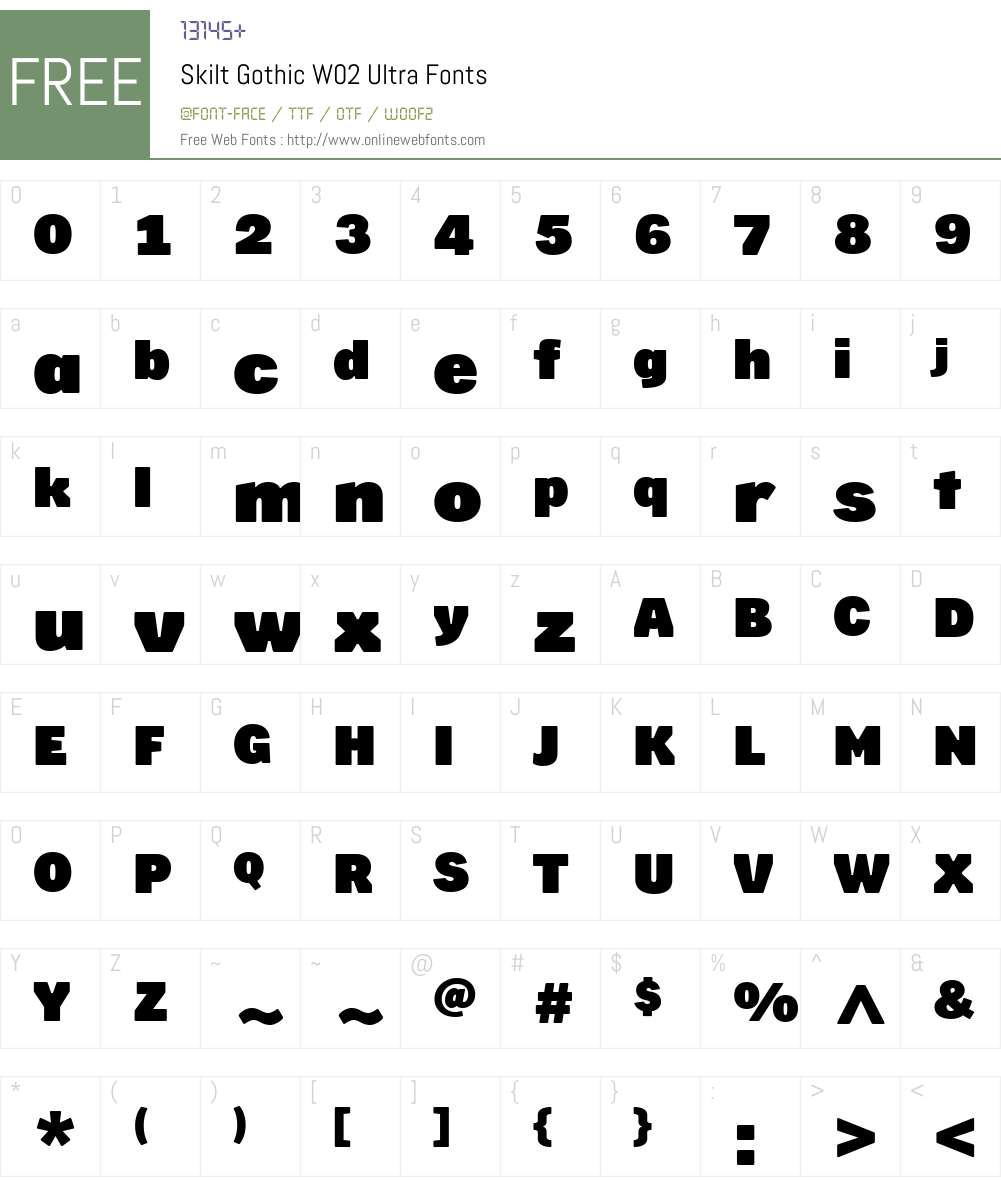 Skilt Gothic Font Screenshots