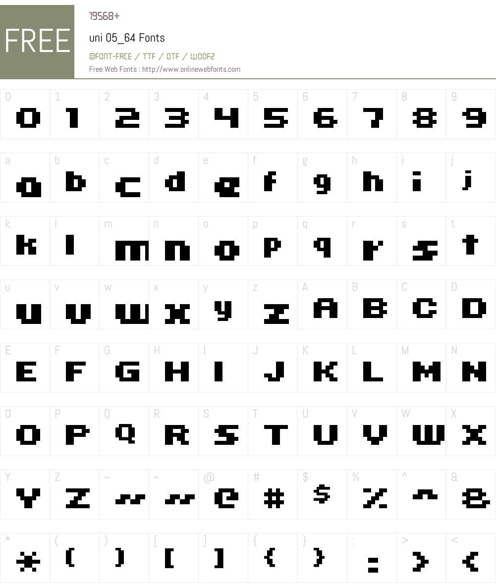 uni 05_64 Font Screenshots