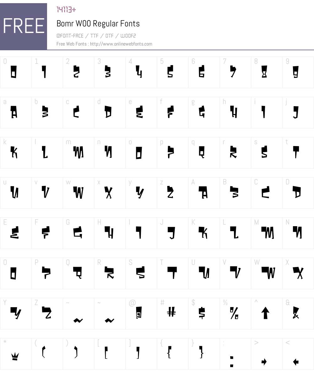 BomrW00-Regular Font Screenshots