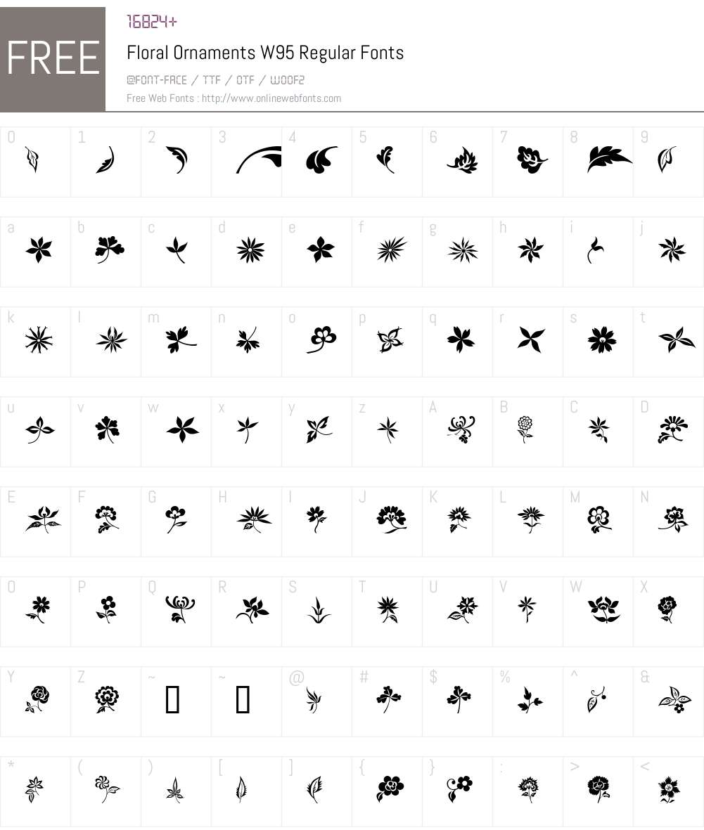 Floral Ornaments Font Screenshots