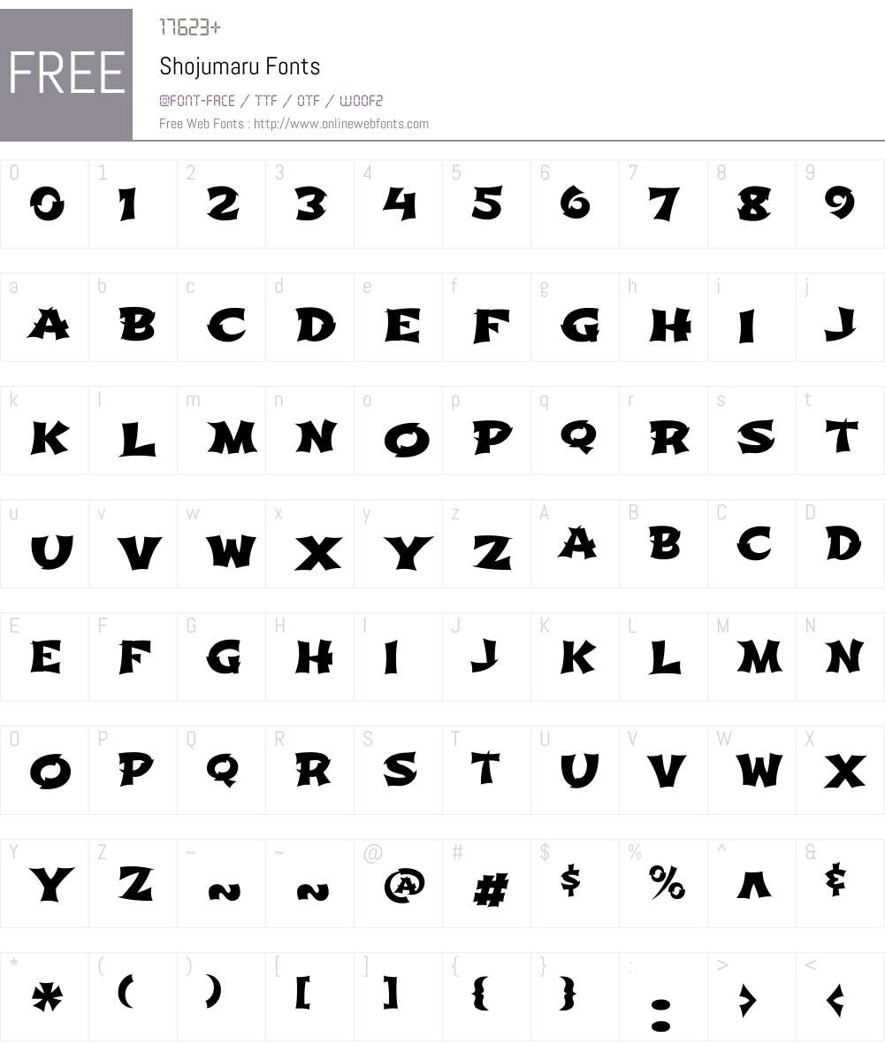 Shojumaru Font Screenshots