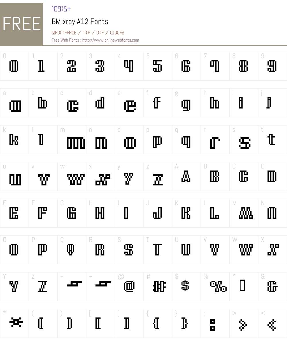 BM xray Font Screenshots