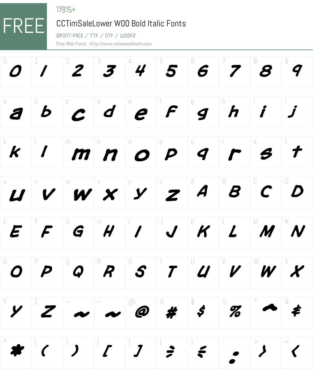 CCTimSaleLowerW00-BoldIt Font Screenshots