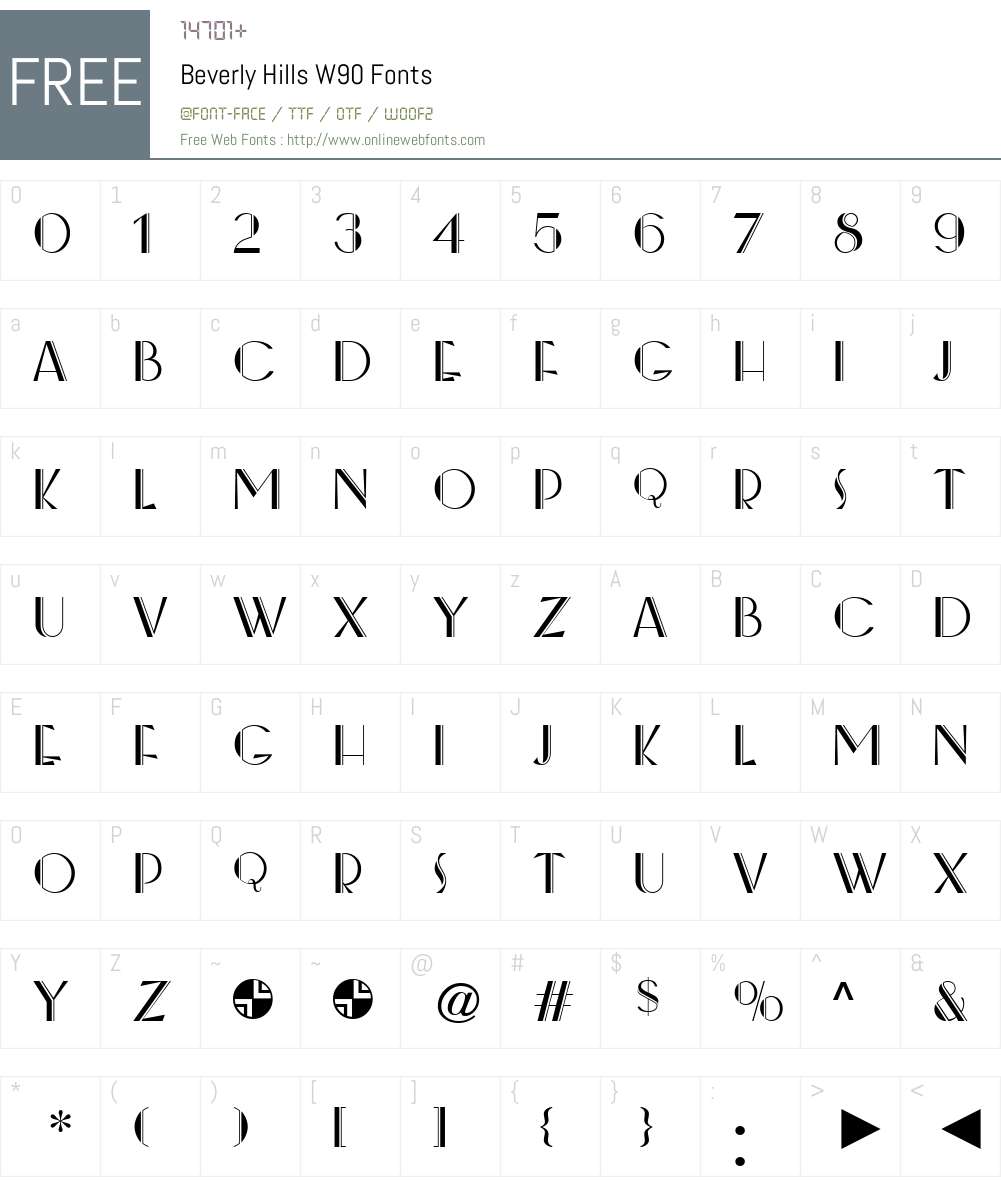 Beverly Hills Font Screenshots