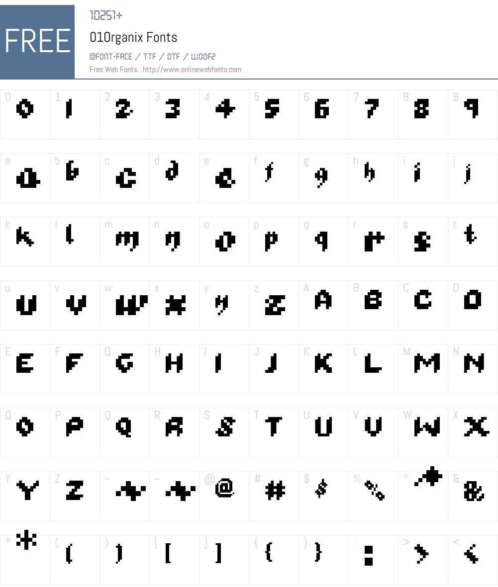 01Organix Font Screenshots