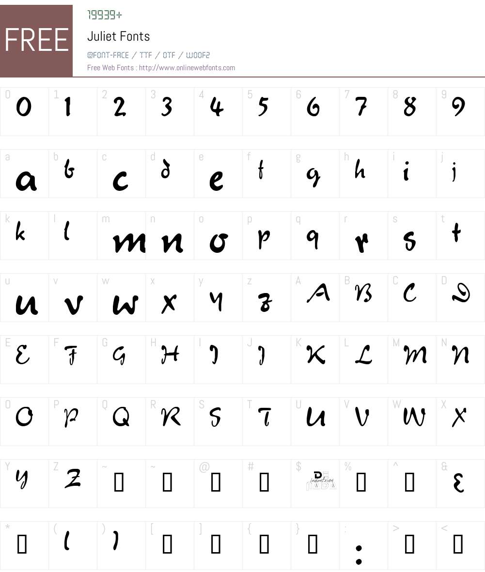 Juliet Font Screenshots