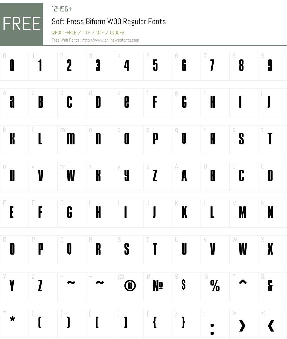 SoftPressBiformW00-Regular Font Screenshots