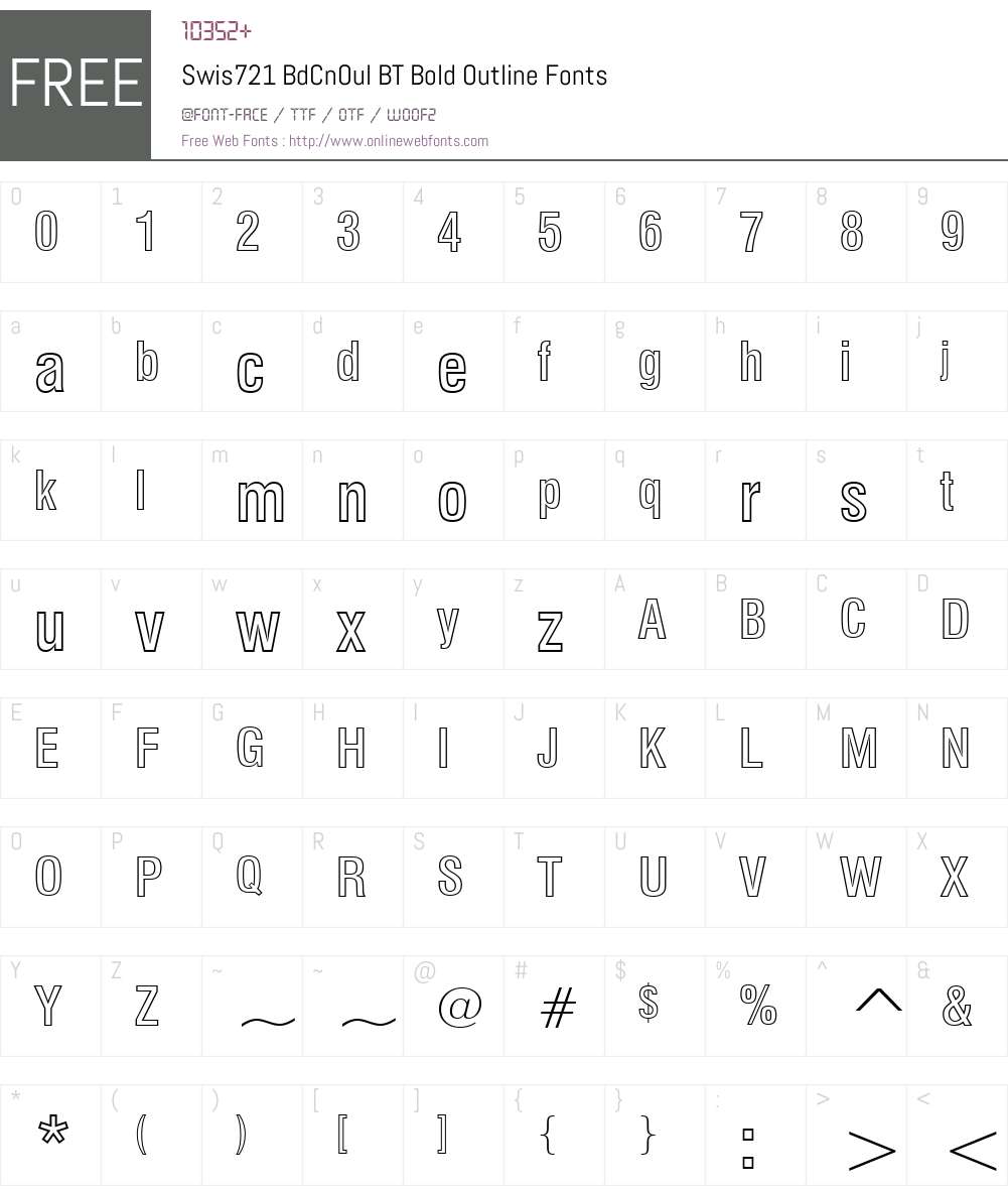 Swis721 BdCnOul BT Font Screenshots