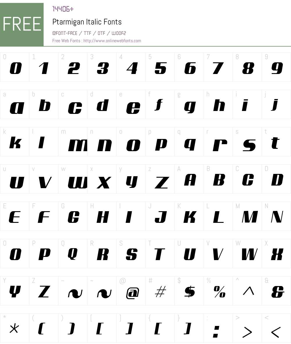 Ptarmigan Font Screenshots