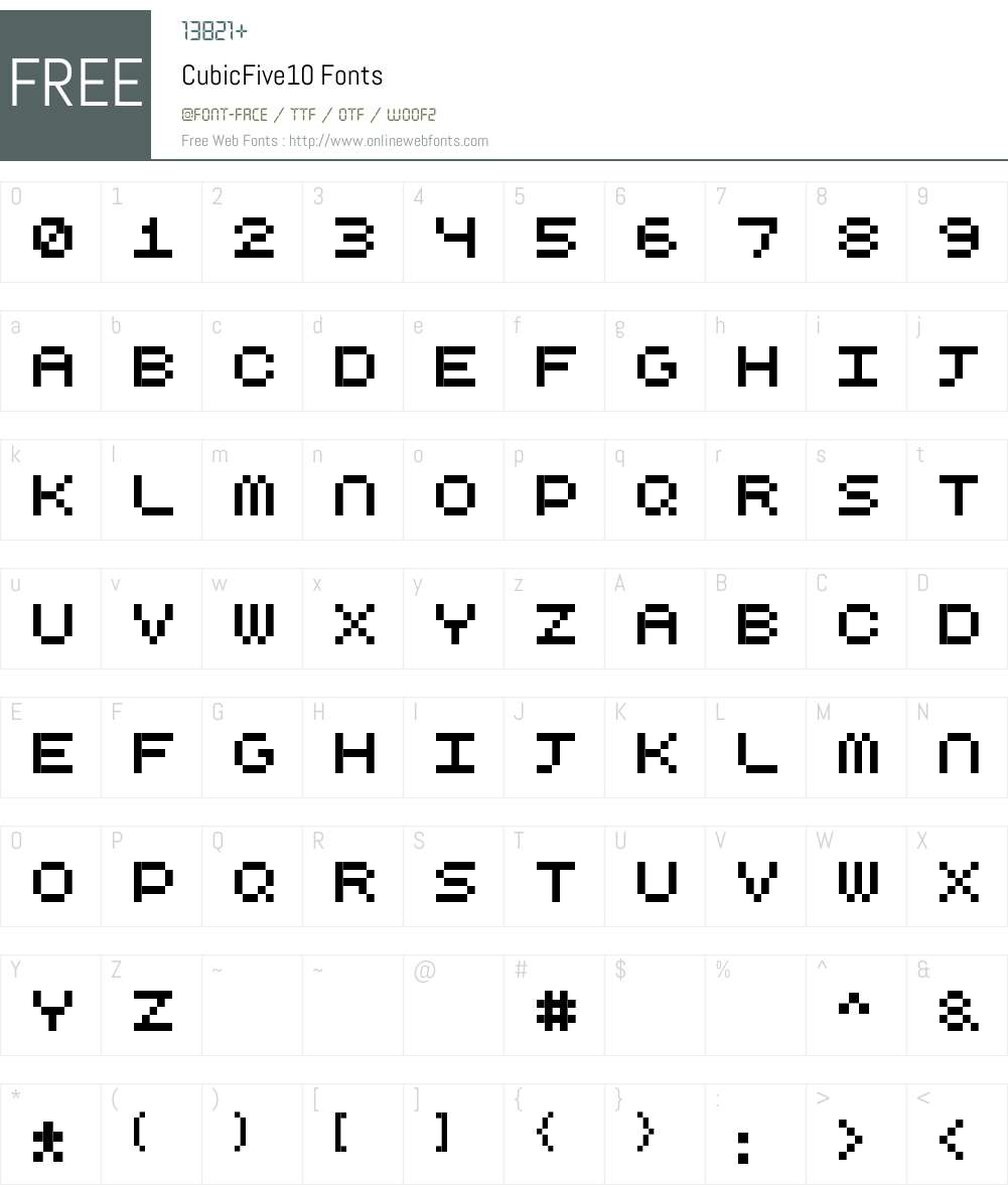 CubicFive10 Font Screenshots