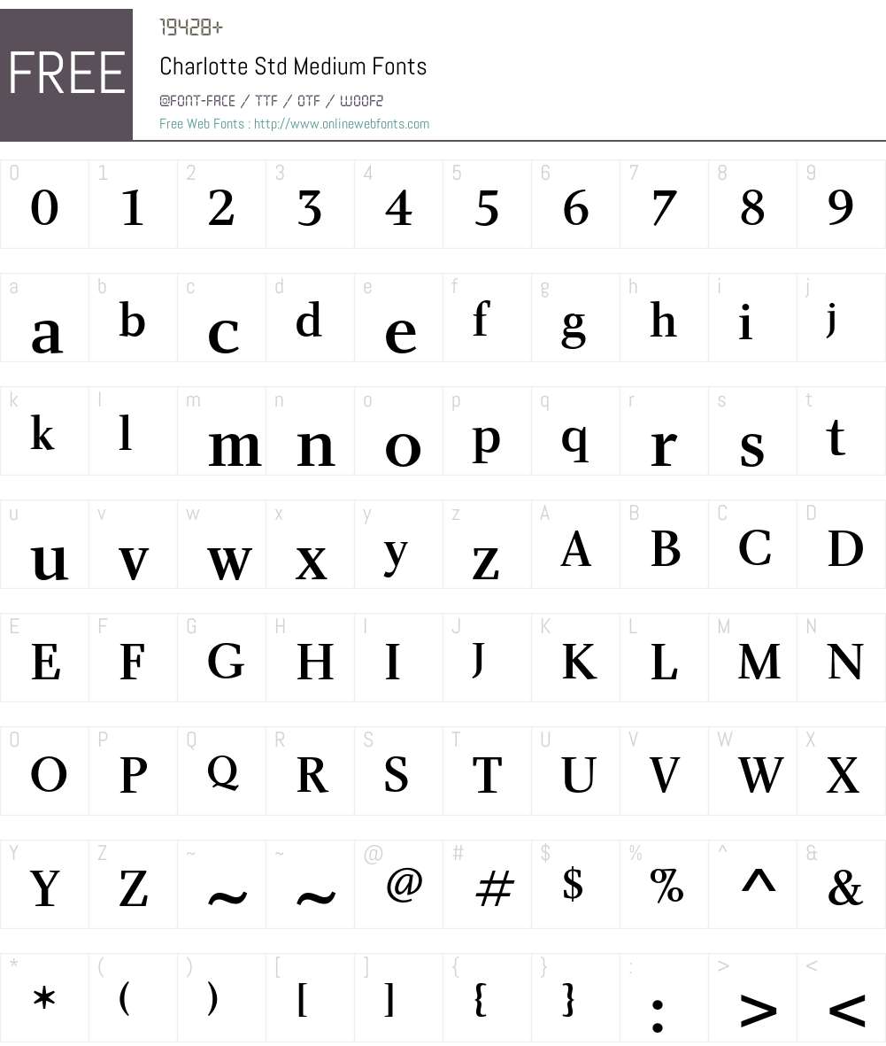 Charlotte Std Font Screenshots
