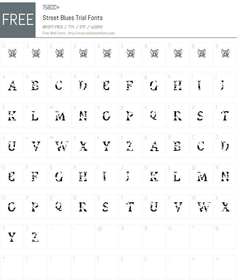 Street Blues Trial Font Screenshots