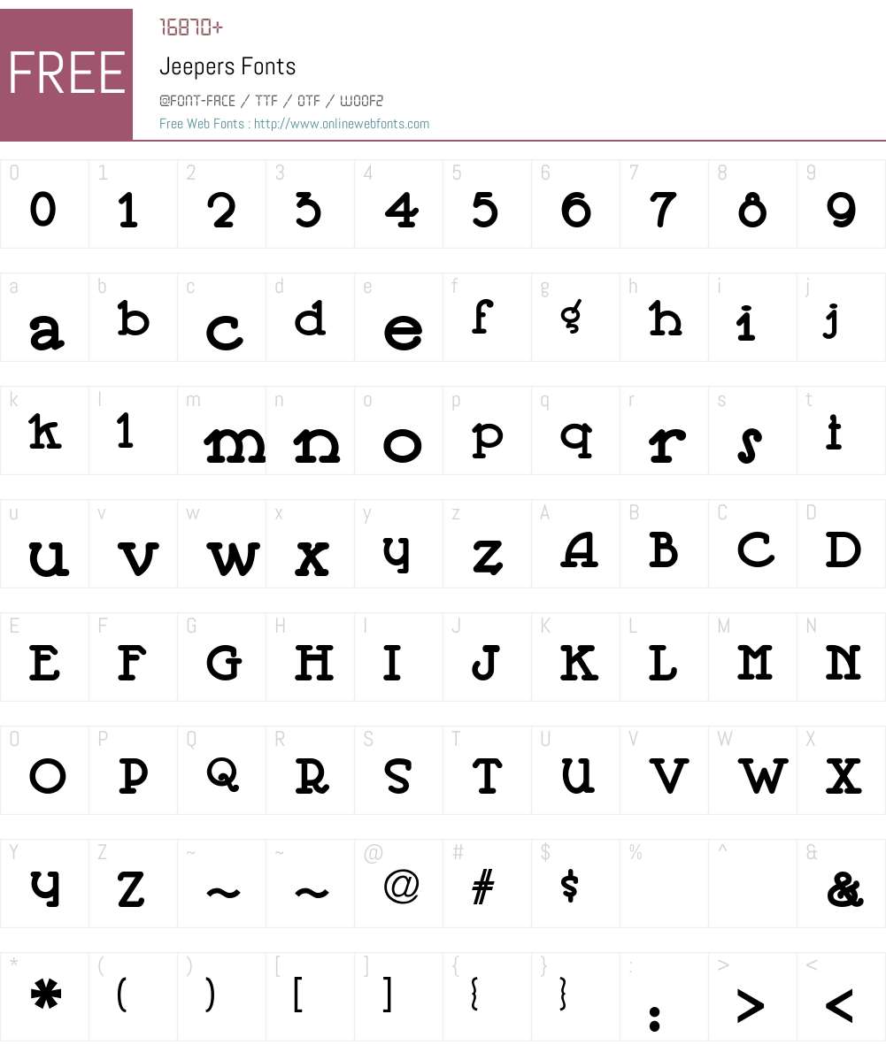 Jeepers Font Screenshots
