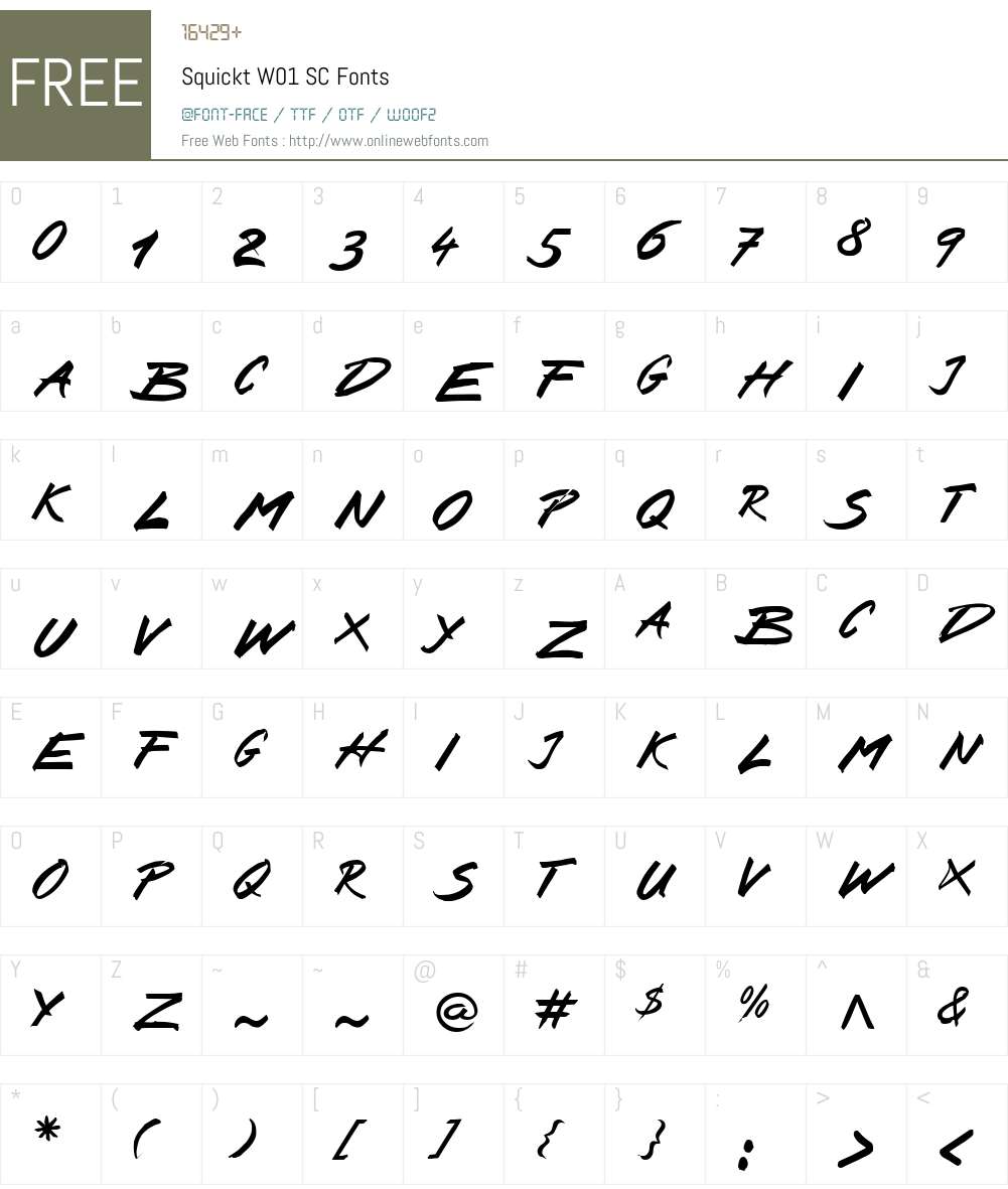 SquicktW01-SC Font Screenshots