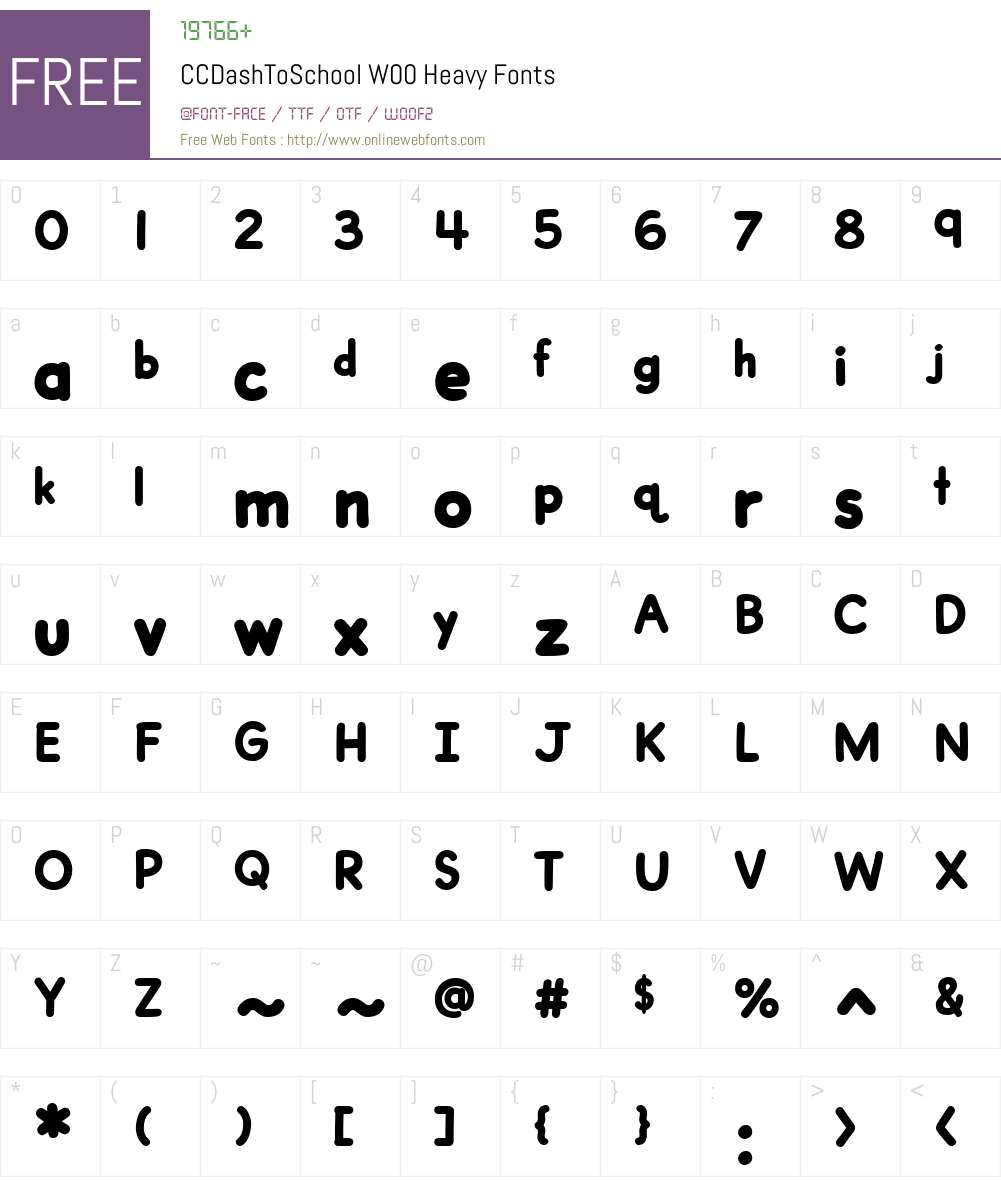 CCDashToSchoolW00-Heavy Font Screenshots