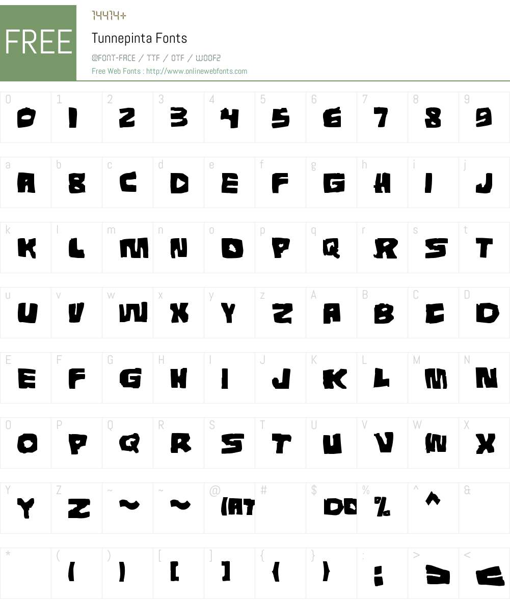 Tunnepinta Font Screenshots