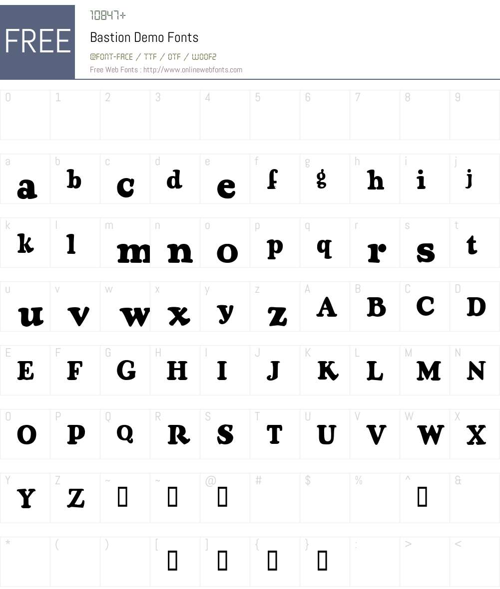 Bastion Demo Font Screenshots