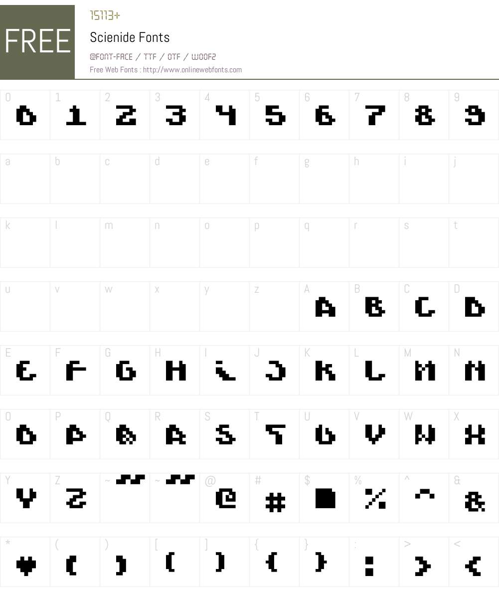 Scienide Font Screenshots