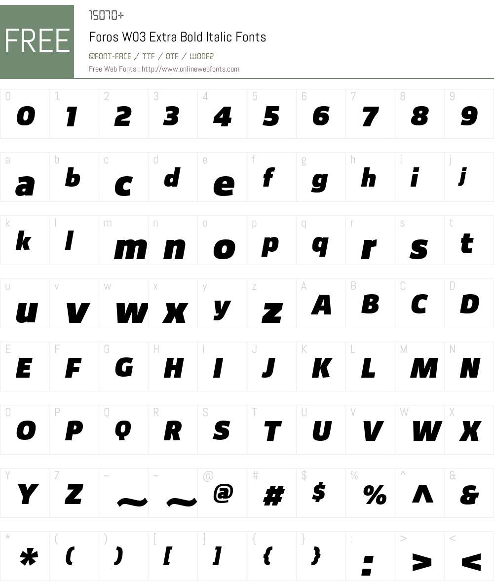 Foros Font Screenshots