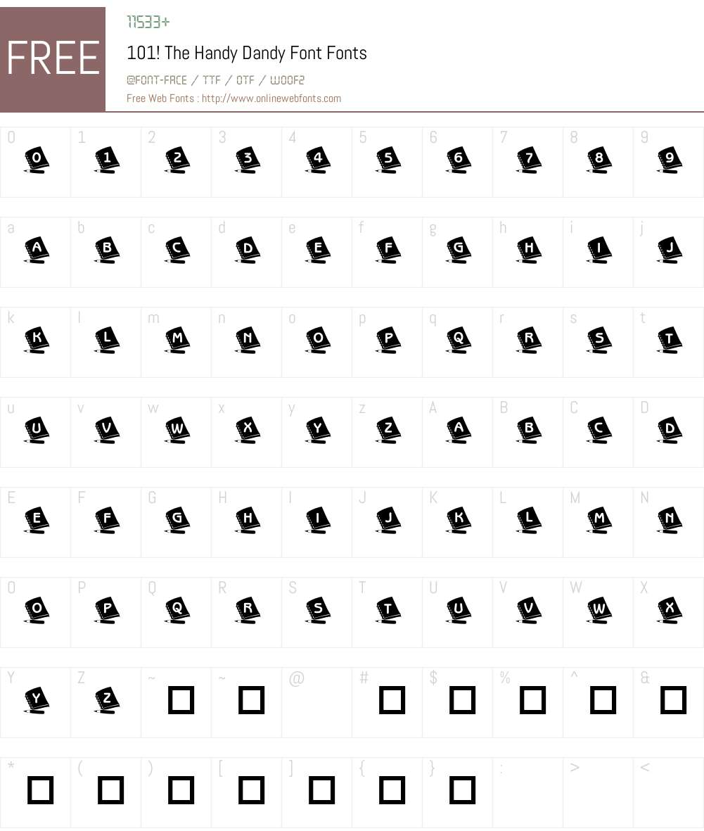 101! The Handy Dandy Font Font Screenshots
