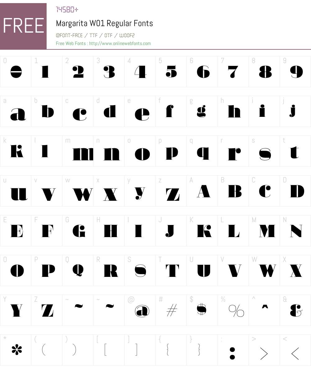 MargaritaW01-Regular Font Screenshots