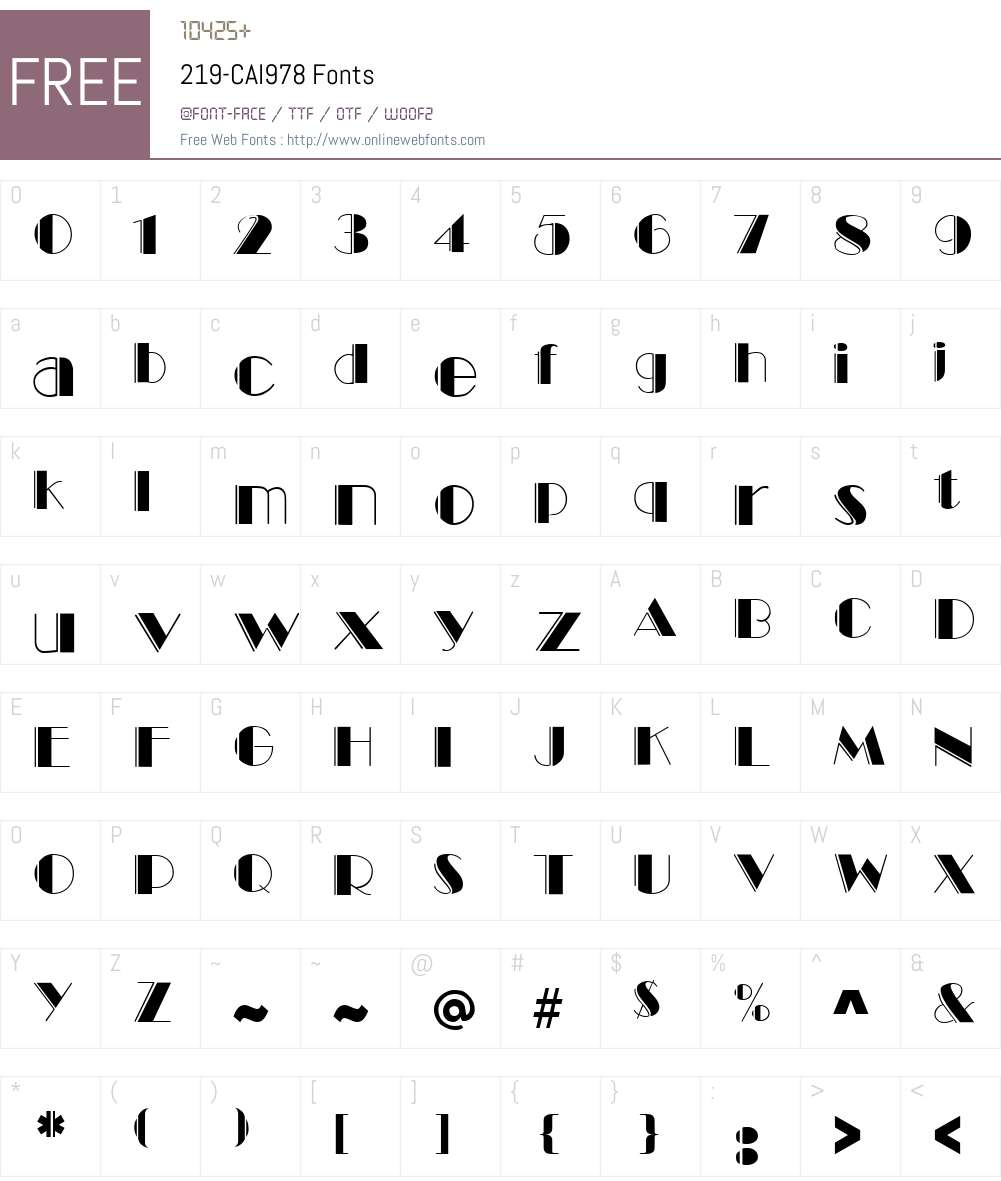 219-CAI978 Font Screenshots