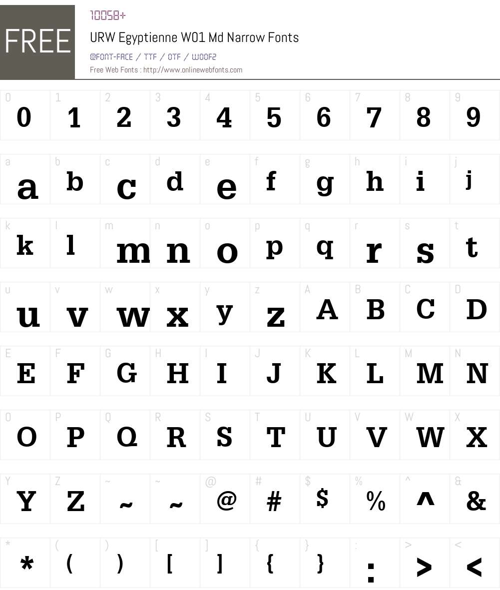 URWEgyptienneW01-MdNarrow Font Screenshots