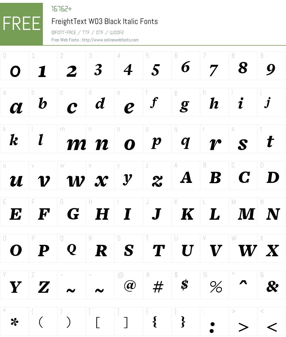 Freight Text Font Screenshots