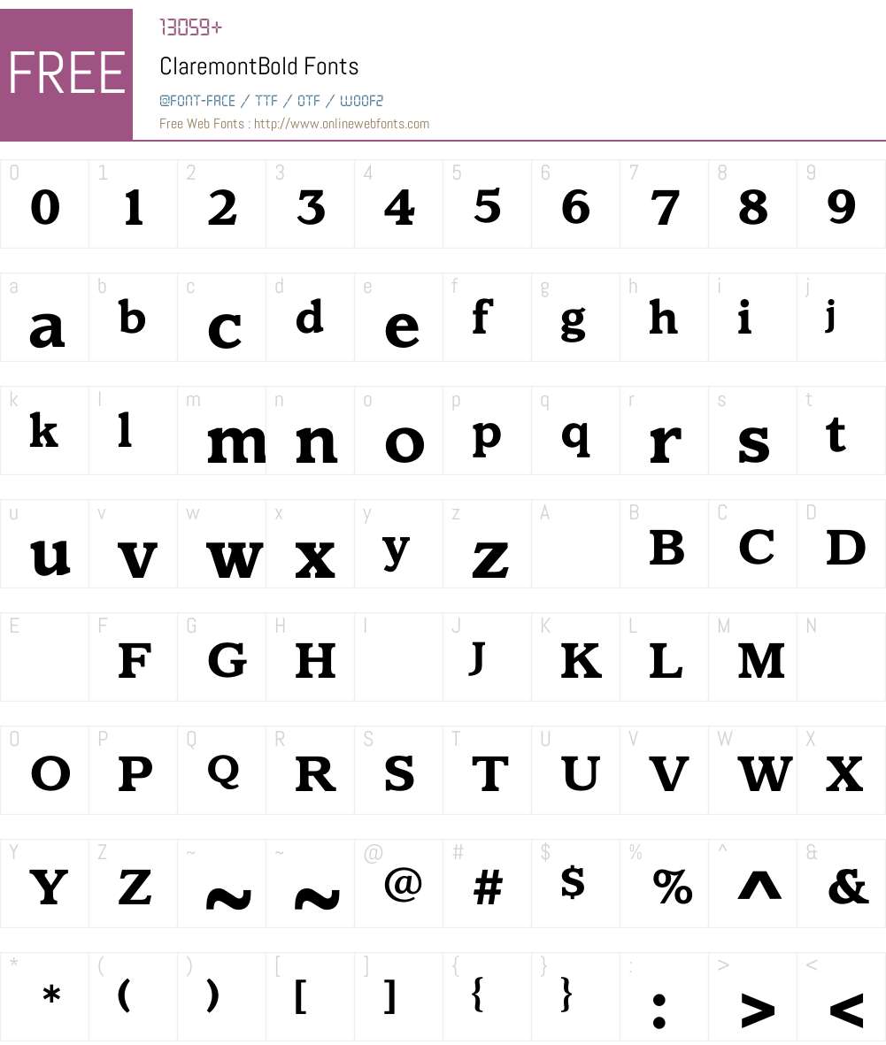 ClaremontBold Font Screenshots