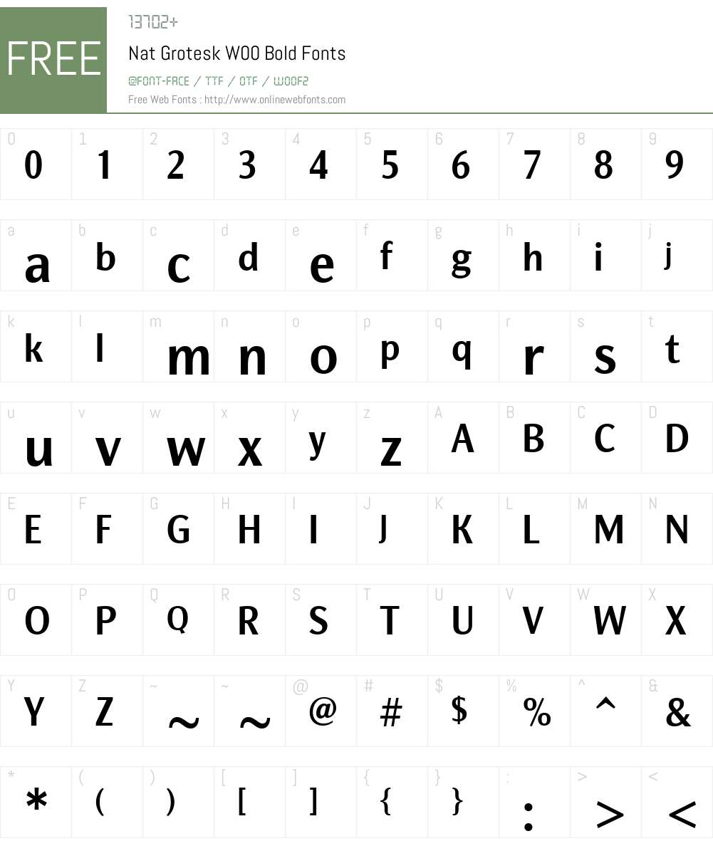 NatGroteskW00-Bold Font Screenshots